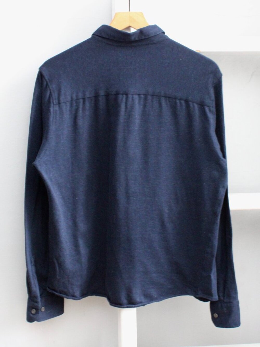 Robert Barakett Men's Navy Blue Anthem Knit Button-Up Sport Shirt Size Large - Picture 2 of 5